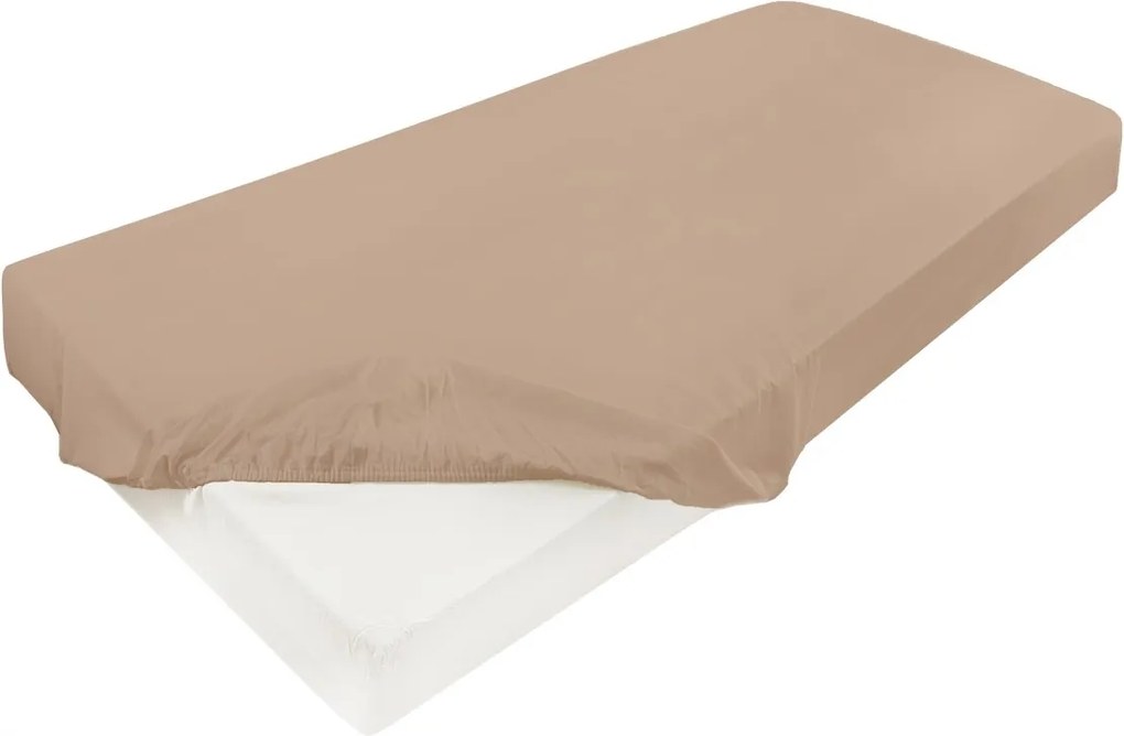 Szatén gumis lepedő 160x200x25, bézs_16, Matex