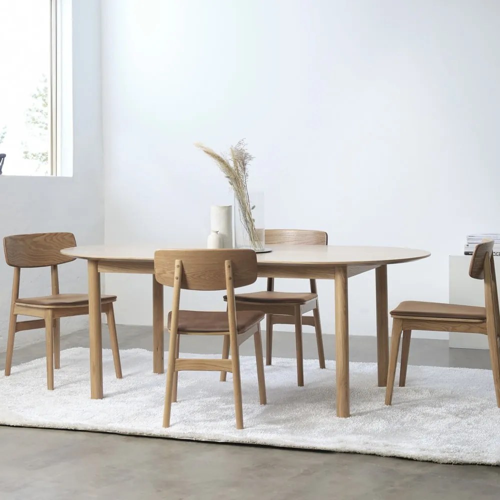 Konyakbarna-natúr színű bőrutánzat étkezőszék Livo – Unique Furniture