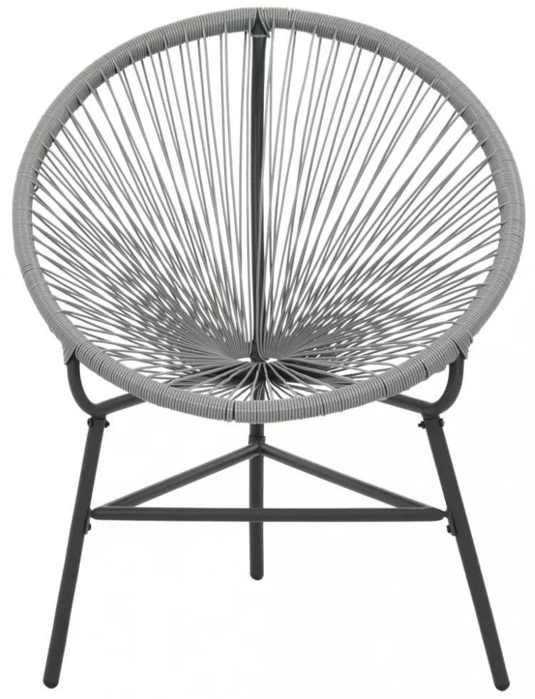 szürke polyrattan kerti kagylószék