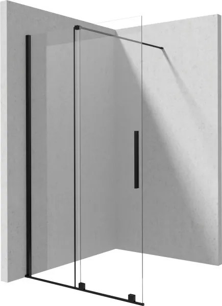 Prizma csúsztatható walk-in zuhanyfal_90x195, fekete