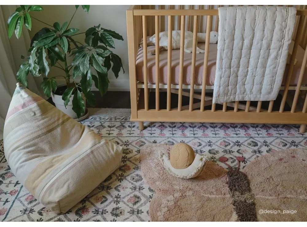 Krémszínű gyerek babzsák Cleo Multi Stripe – Lorena Canals