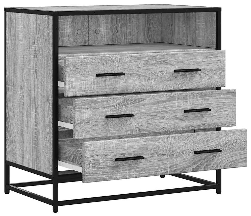 vidaXL szürke sonoma színű szerelt fa fiókos szekrény 70x41x70 cm