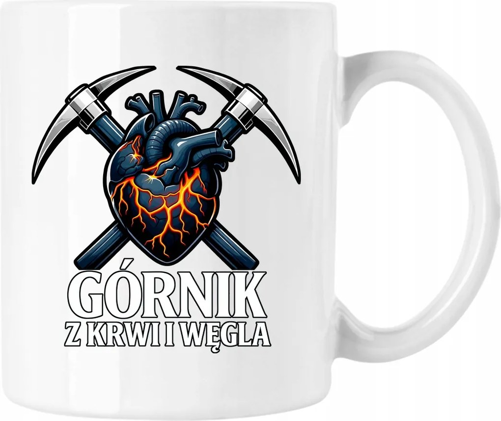Bányász bögre Szív fehér 330ml