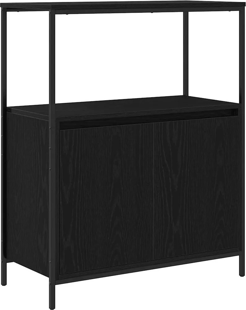 vidaXL fekete tölgy fürdőszobaszekrény polcokkal 76,5x35x95 cm