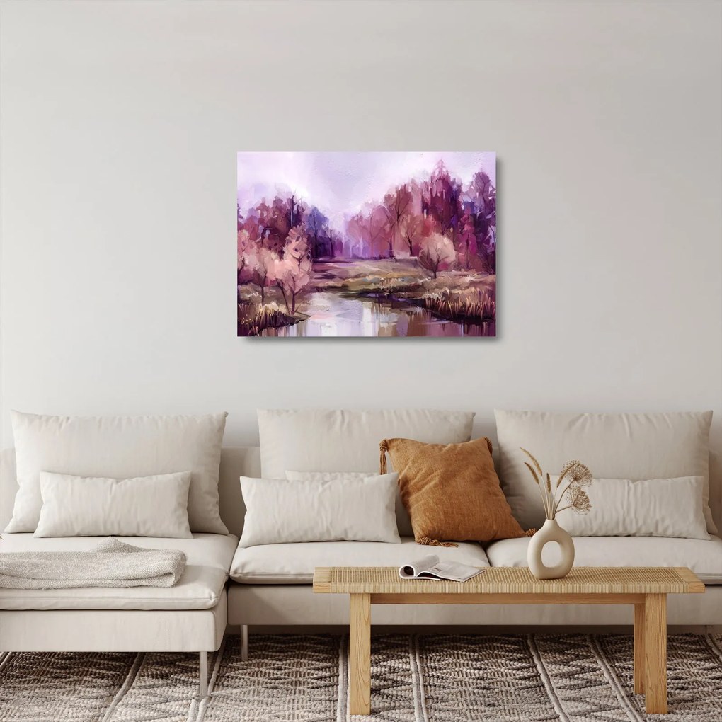 Kép - Őszi tájképfestés (üvegen) (70x50 cm)