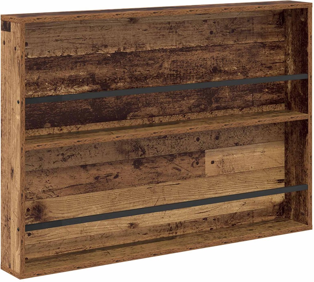 vidaXL Magazin állvány polcokkal Öreg fa 100 x 12 x 70 cm Faanyag