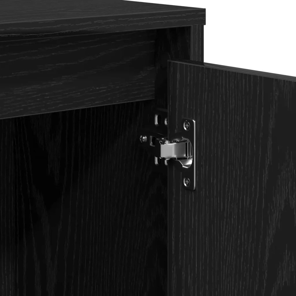 Fekete Tölgy Büfé 102x33x75 cm Műanyag Fa