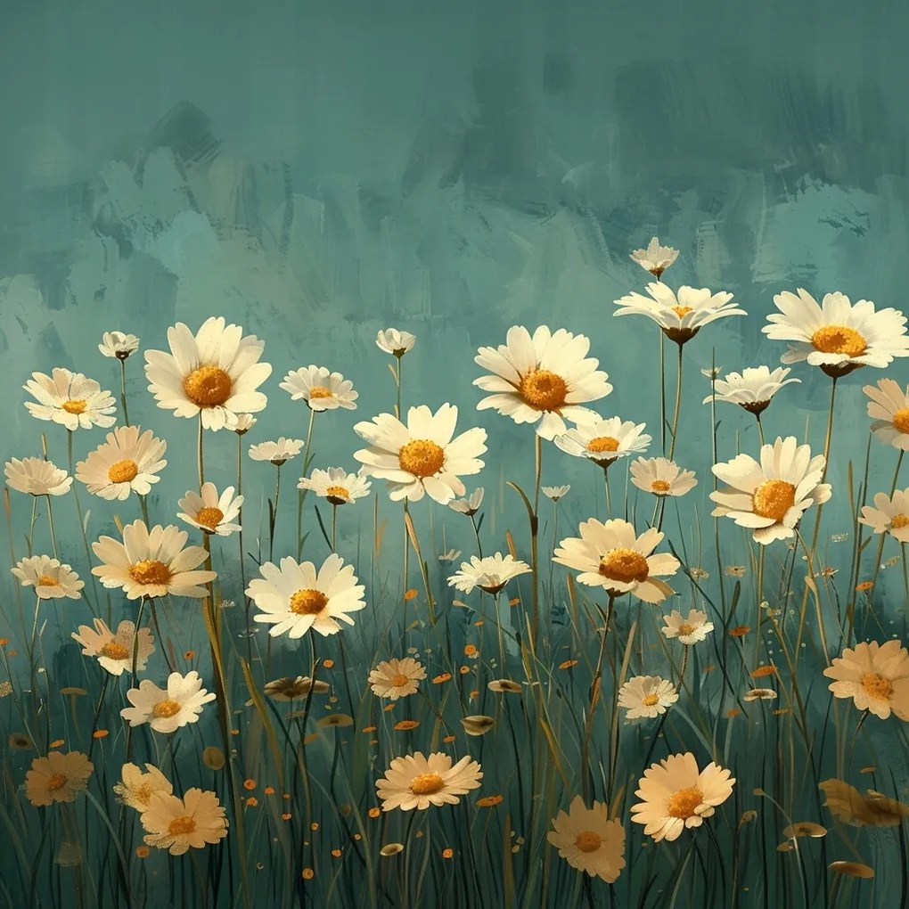 Vászonkép Canvas Virágok Margaréta Kert Rét Retro 80x80