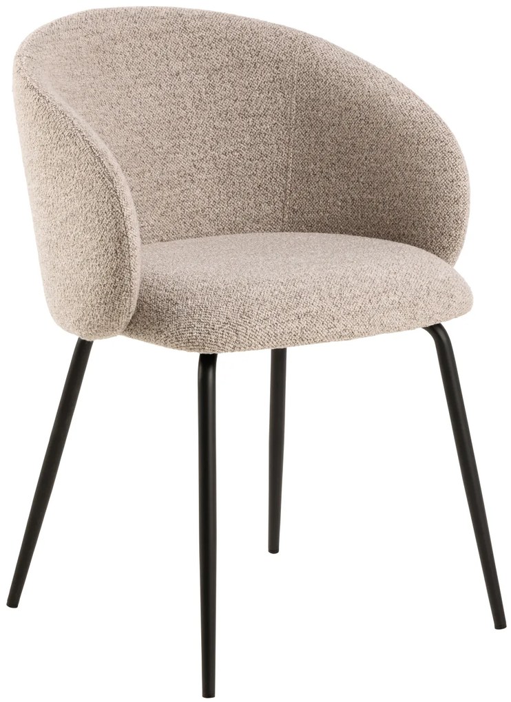 MAZZONI EXPORT CLARA Bézs Latte (Monza 60 szövet)/fekete lábak - MODERN KÁRPITOZOTT KAGYLÓSZÉK LOFT STÍLUSÚ NAPPALIBA/ÉTKEZŐBE/IRODÁBA