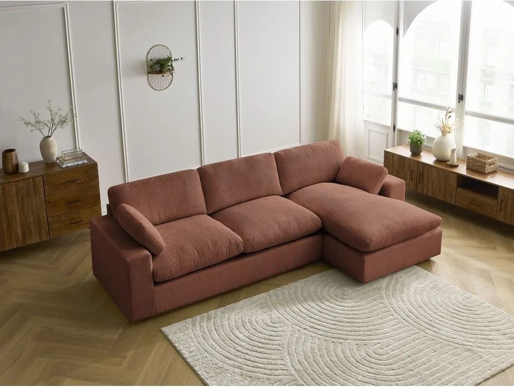 Narancssárga kordbársony sarokkanapé Belair – Bobochic Paris