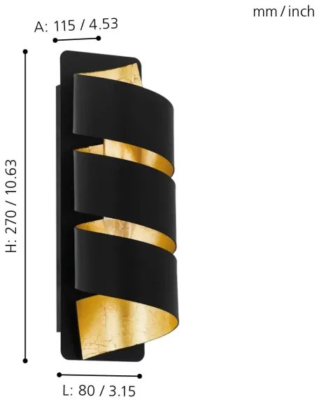 Eglo 98755 - Fali lámpa ELIZONDO 1xE14/40W/230V