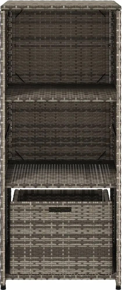 vidaXL szürke polyrattan kerti tárolószekrény 50 x 55 x 115 cm