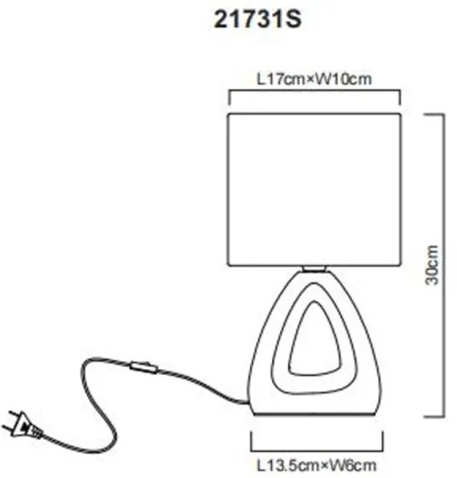 Globo 21731S - Asztali lámpa TRIANGLE 1xE14/40W/230V fekete