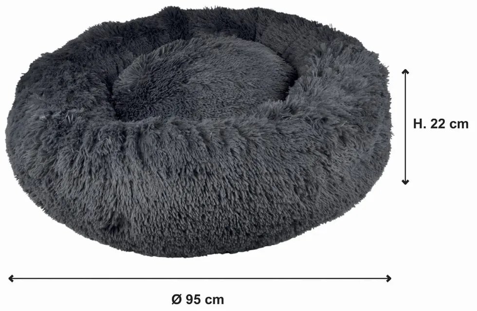 Sötétszürke fekhely kutyáknak ø 95 cm – Love Story