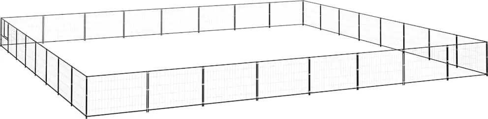 vidaXL fekete acél kutyakennel 64 m²