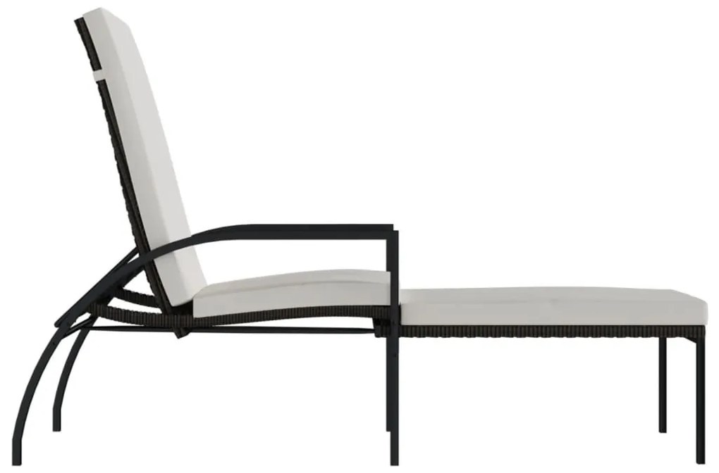 2 db barna polyrattan napozóágy lábtartóval
