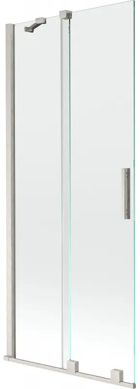 Mexen Velar, 2 szárnyas eltolható kádparaván 85 x 150 cm, 8mm átlátszó üveg, csiszolt acél, 896-085-000-01-97