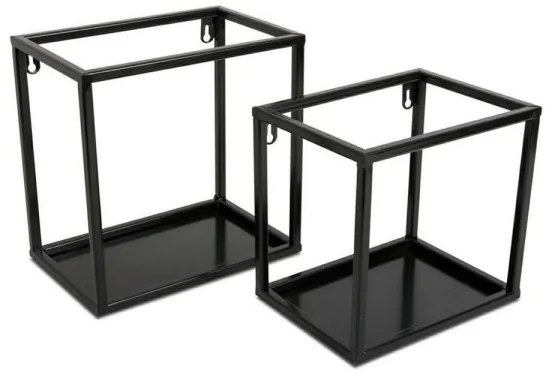 Fali polc 20x20 cm fekete, falra szerelhető