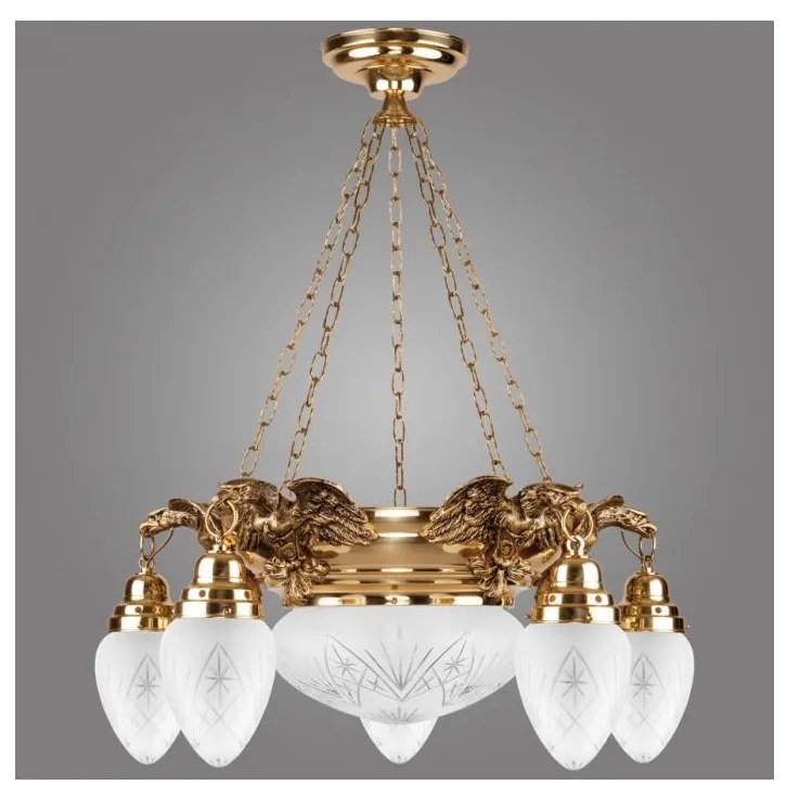 Kemar OW50 - Csillár OURO EAGLE 5xE27/60W + 1xE27/100W/230V