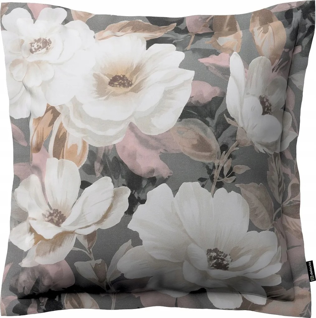 Dekoria Mona virágos párnahuzat szürke alapon