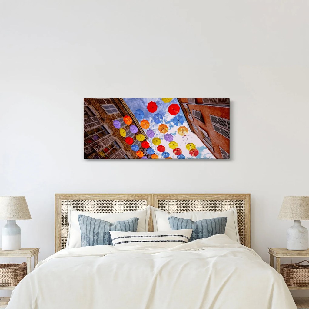 Színes esernyők képe (120x50 cm)