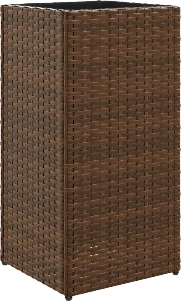 vidaXL barna polyrattan kerti ültetőláda 30x30x60 cm