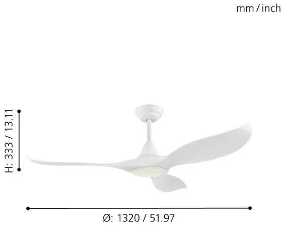 Eglo 35006 - LED Mennyezeti ventilátor CIRALI LED/15W/230V + távirányító