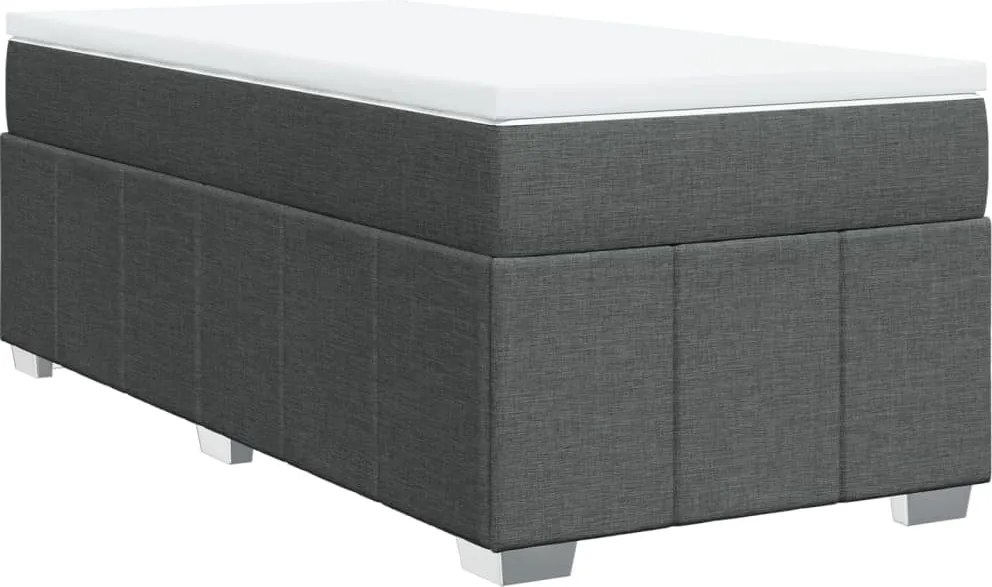 vidaXL sötétszürke szövet rugós ágy matraccal 80 x 200 cm