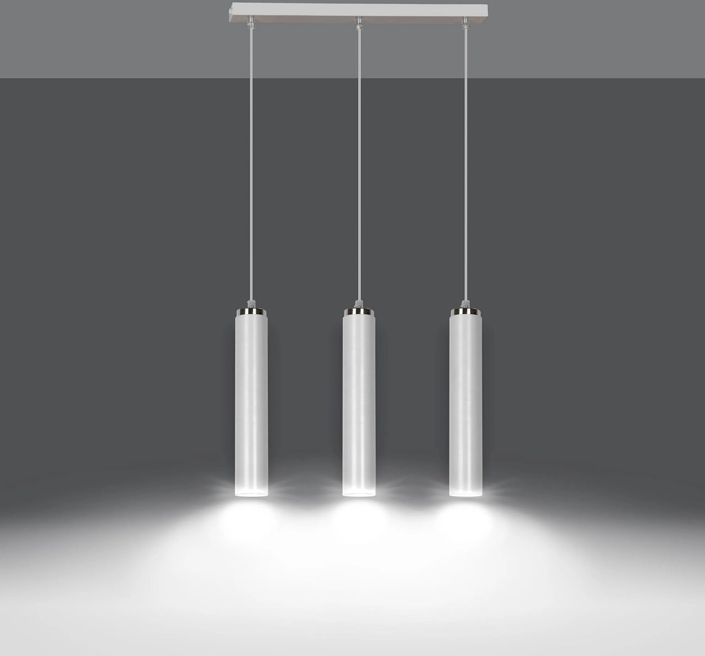 Emibig modern függeszték luna fehér króm emi955/3