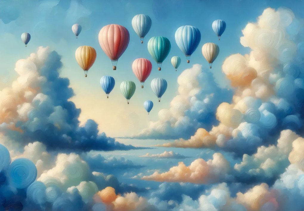 Fotótapéta - Léggömbök felhőkben (147x102 cm)