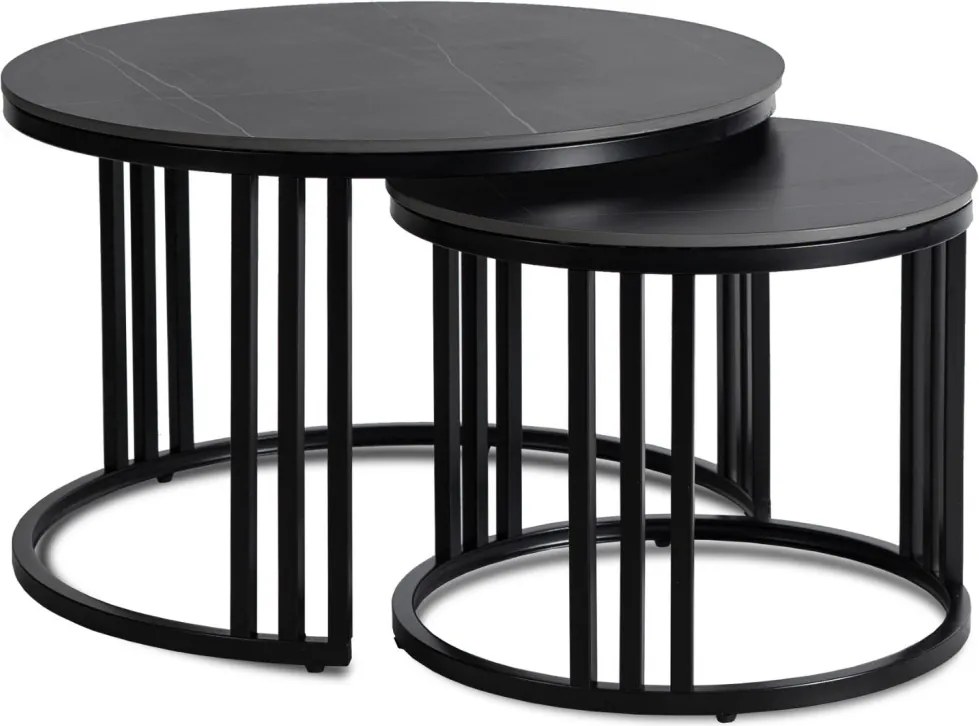 JERRY asztalszett, fekete márvány/fekete