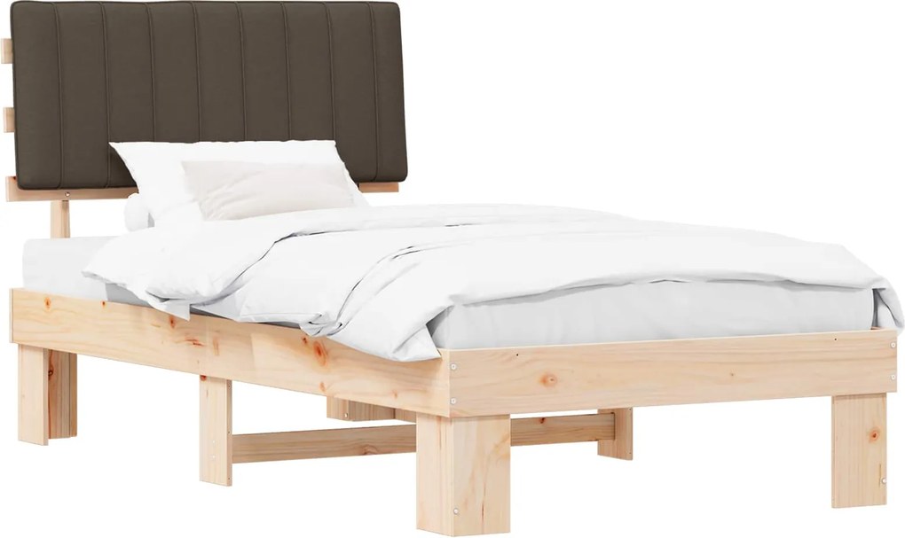 vidaXL Ágykeret Kárpitozott Fejtámlával Tópszínű 100 x 200 cm