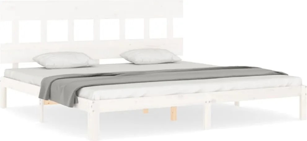 vidaXL fehér tömör fenyőfa ágy matrac nélkül 200 x 200 cm