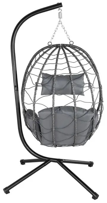 Juskys Aria rattan függőfotel - sötétszürke