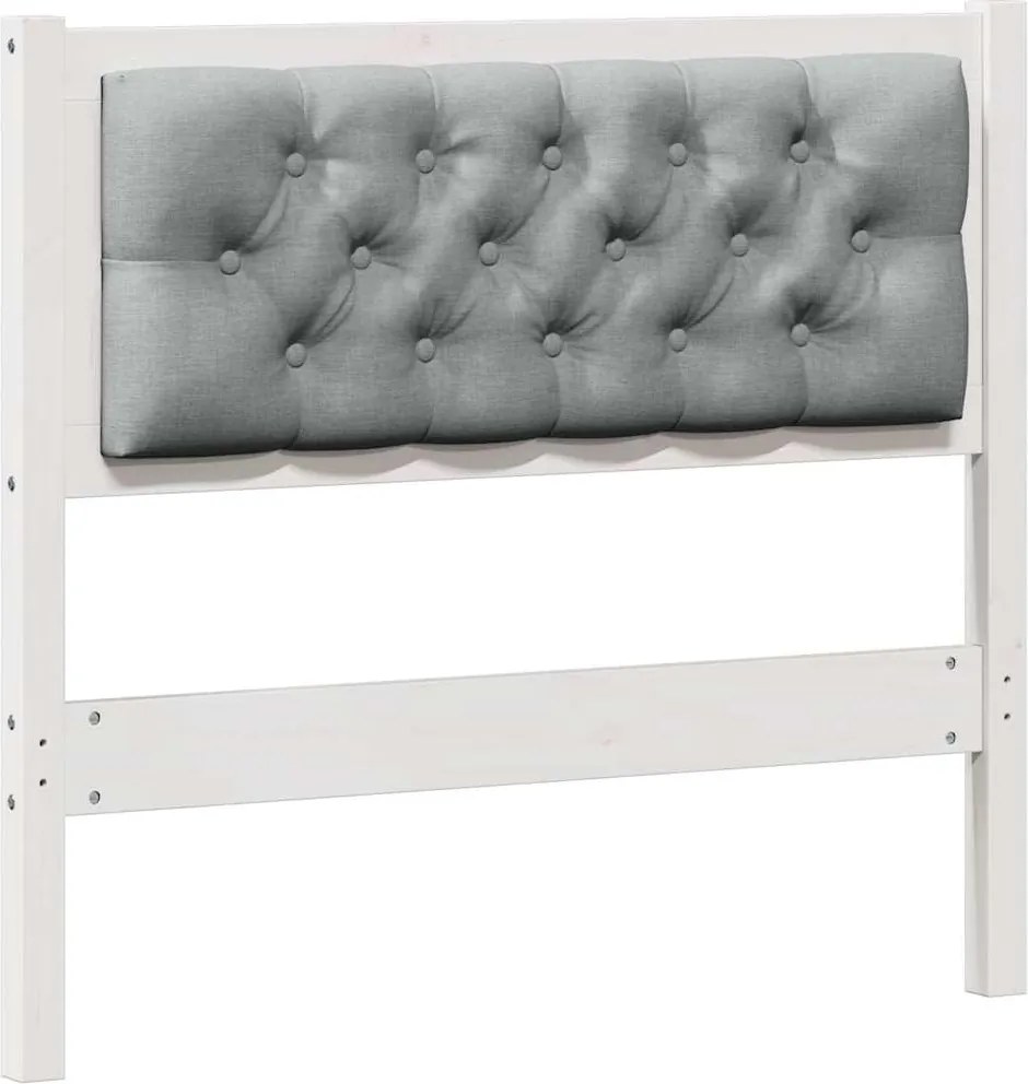 vidaXL Fejtámla Egyéb Fehér és világosszürke 90 cm Tömör fenyőfa