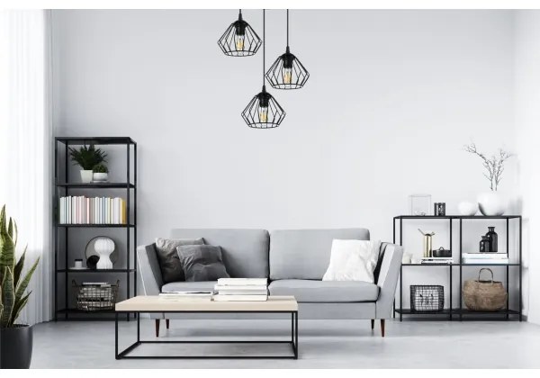 Csillár zsinóron CEED 3xE27/60W/230V fekete