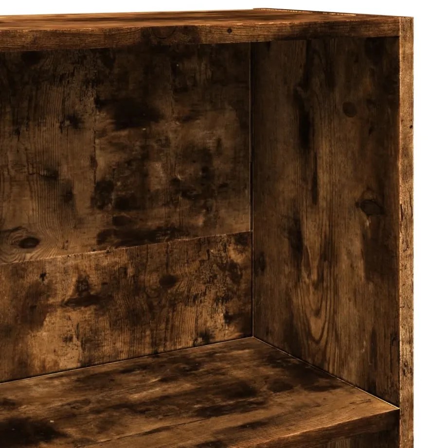 füstös tölgy színű szerelt fa könyvszekrény 40 x 24 x 143 cm