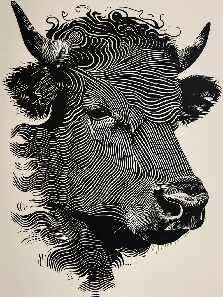 Poszter 60x80cm Bika fényes színekben