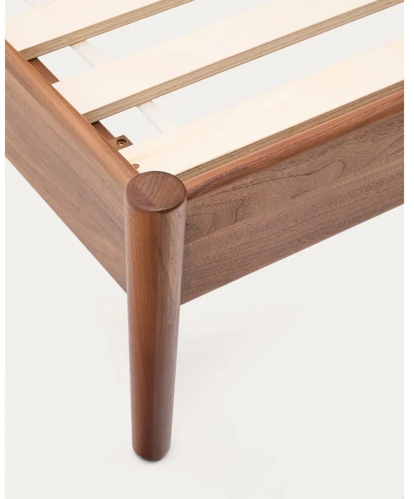 Sötétbarna franciaágy ágyráccsal 160x200 cm Elan – Kave Home