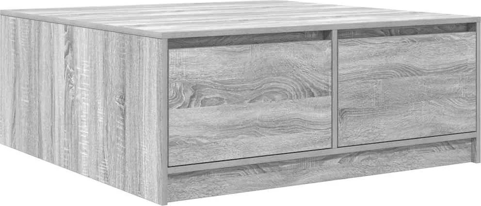 vidaXL szürke sonoma dohányzóasztal fiókokkal 100x100x40 cm