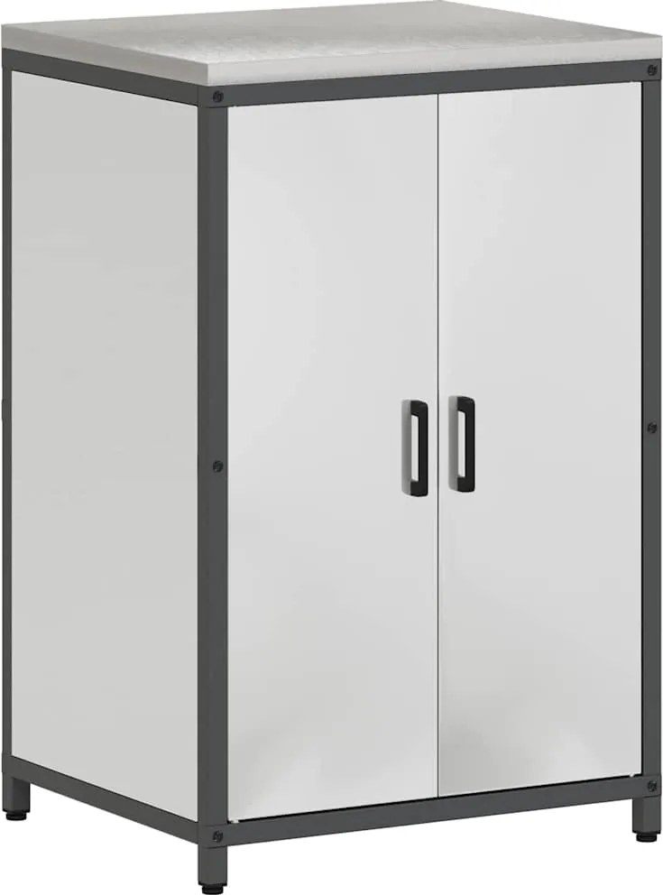 vidaXL Konyhai Tárolás polcokkal tárolóval Ezüst 60 x 50 x 92 cm Acél