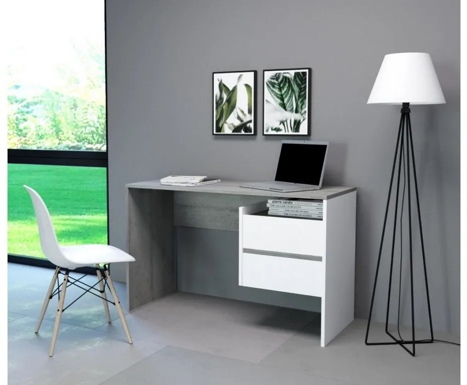 PC asztal Paca 3 (beton + matt fehér). 1048469