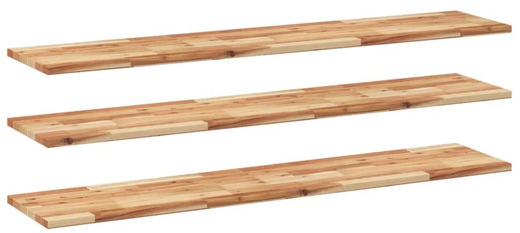 3 db olajbevonatú tömör akácfa függőpolc 140 x 30 x 2 cm