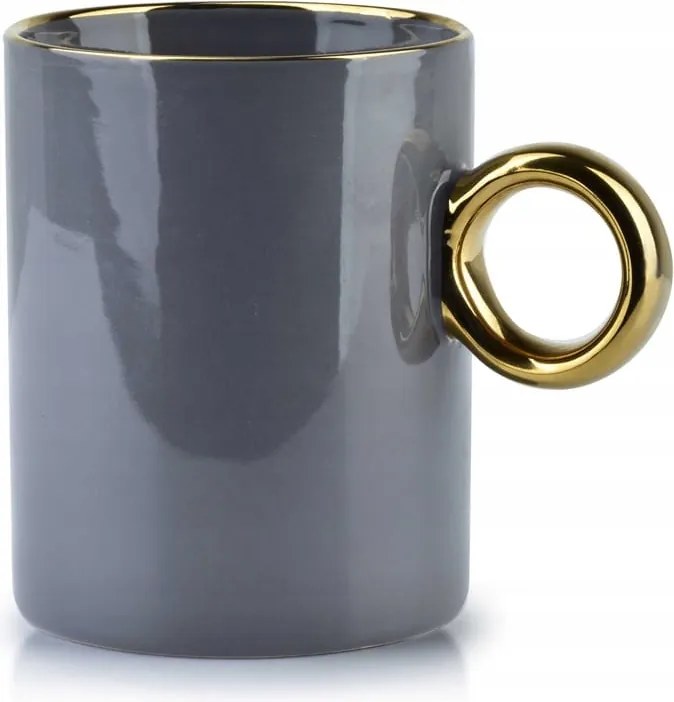 Porcelán bögre Oriana Grey Gold 420ml