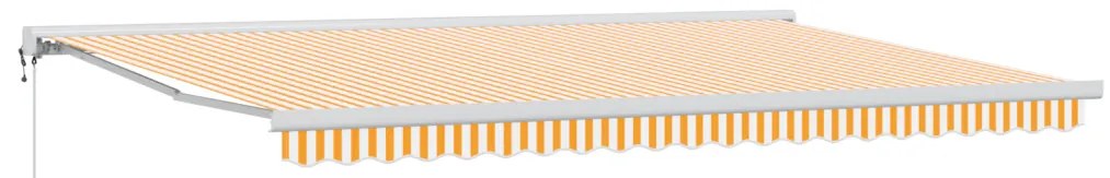 Automatikus Behúzható Napellenző - Narancs és Fehér, 500x300 cm