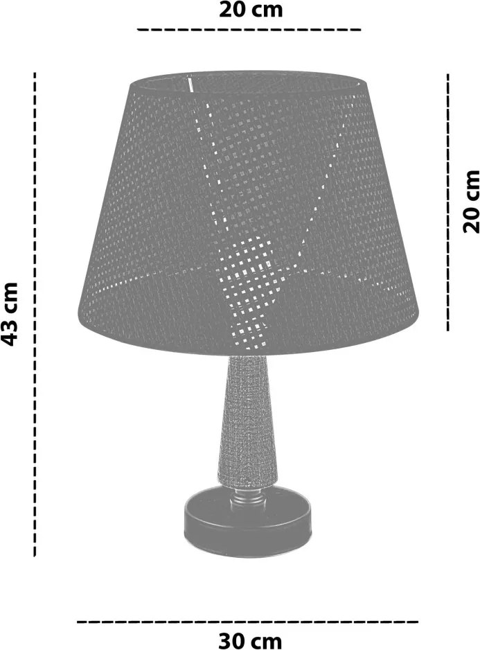 Fém éjjeli lámpa, szürke-barna, 20 cm – TR390FLH2726