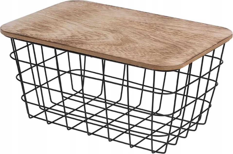 Drótkosár Zárható fedéllel Konyhai rendszerező fém tároló