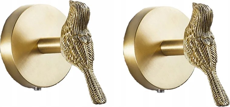 2x Akasztó fogantyú fürdőszoba akasztó arany madár