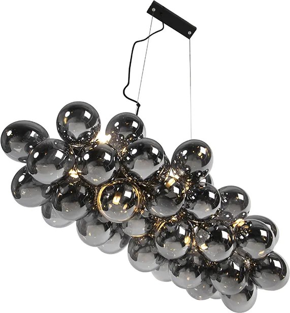 Okos függőlámpa fekete füstüveggel, 8 izzós, 8 Wifi G9-es izzóval - Uvas