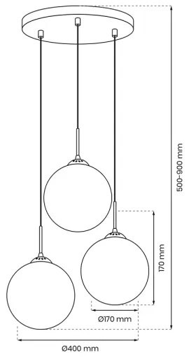 Csillár zsinóron REFLEX 3xE14/40W/230V